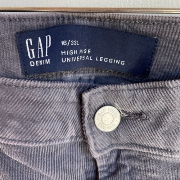 Gap gray corduroy high rise universal legging jeans size 16 (33L) - Picture 4 of 4
